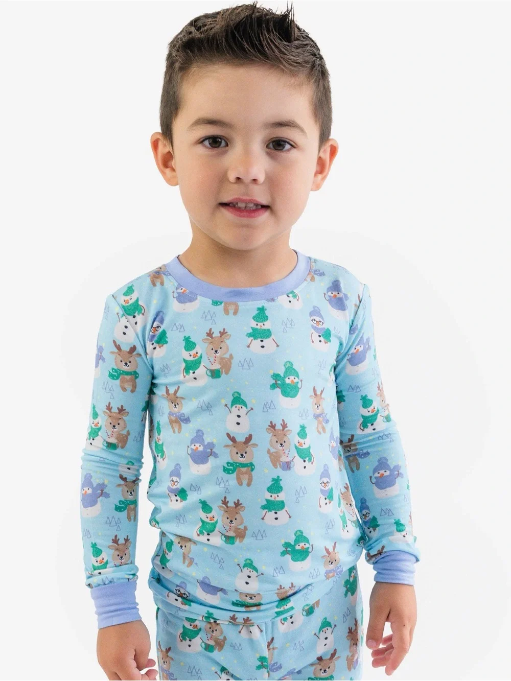 Ruggedbutts Softsnooze Winter Holiday Animal Print Kids Long Sleeve Pajama Set